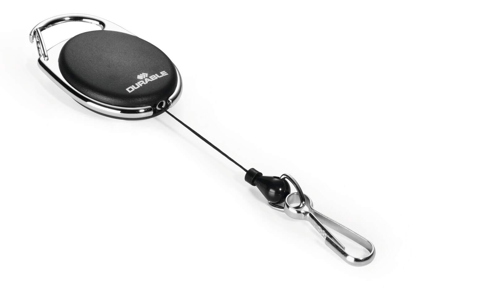 DURABLE Ausweishalter Jojo Style mit Federhaken – schwarz