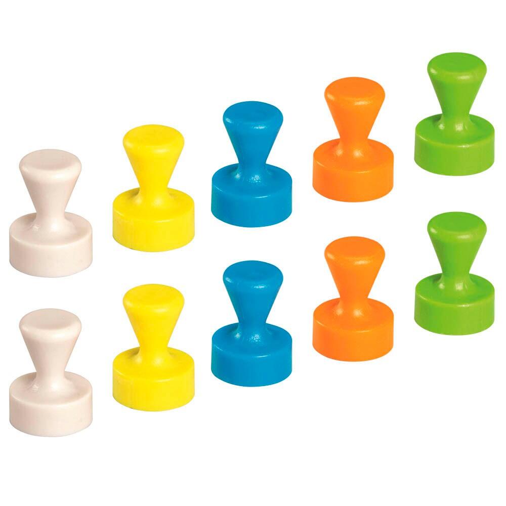 MAUL Kegelmagnete Ø 1,2 x 1,6 cm farbsortiert – 10 Stück