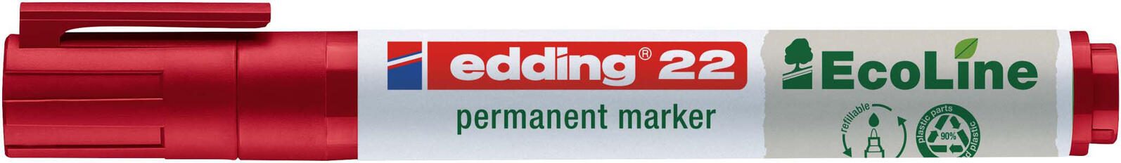 edding 22 EcoLine Permanentmarker 1.0 – 5.0 mm Rot