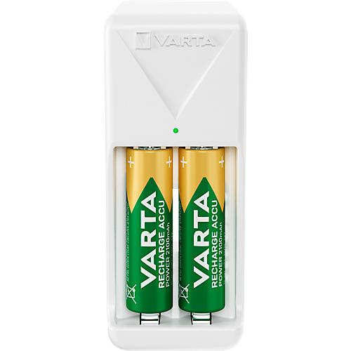 Akkuladeger?t Varta Mini, 2x AA/AAA, Ladezeit 4,5 h, EU-Stecker, 100-240 h, inkl. 2 AA-Akkus, B 43 x T 63 x H 103 mm, wei?
