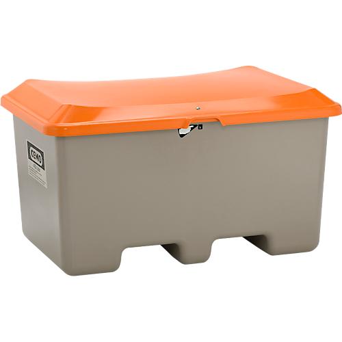 Allzweckbox Cemo, Glasfaserverst?rkter Kunststoff (GFK), grau, B 890 x T 600 x H 690 mm, 200 l hoch, mit Staplertaschen