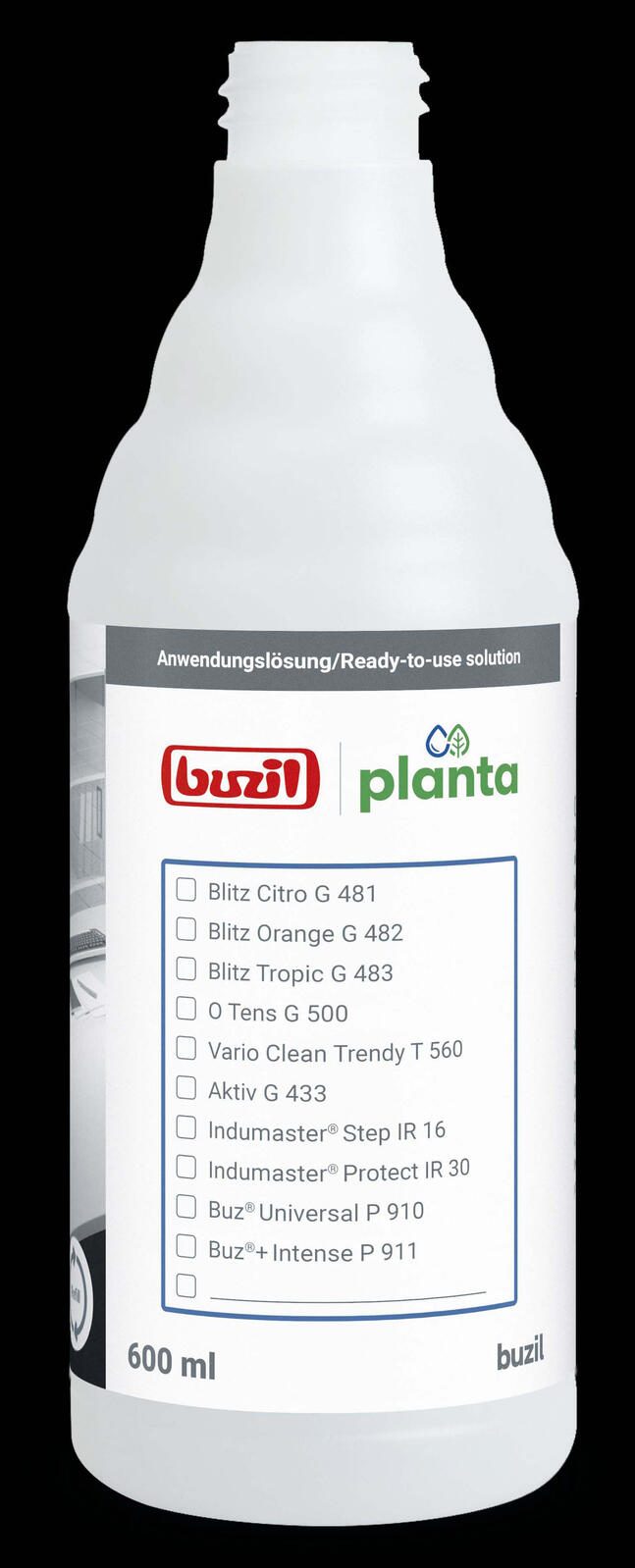 buzil Sprühflasche Oberfläche
