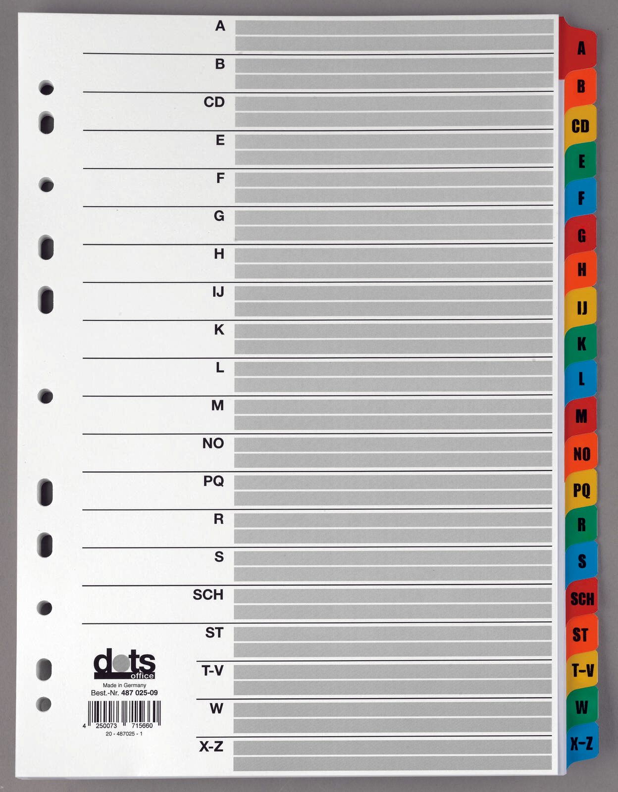 dots Ordnerregister Vollformat A-Z DIN A4