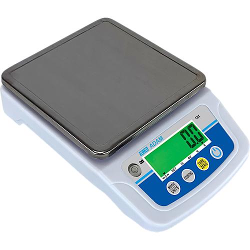 Kompaktwaage Adam CBX 3001, W?gebereich 0,5 g-3 kg, tragbar, USB, LC-Display, Netzanschluss/Akku, B 155 x T 255 x H 60 mm, ABS/Edelstahl, grau