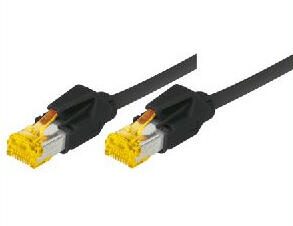 Tecline Patchkabel Cat. 6A (ISO/IEC), S/FTP, halogenfrei, mit Rastnasenschutz, schwarz, 1,0 m