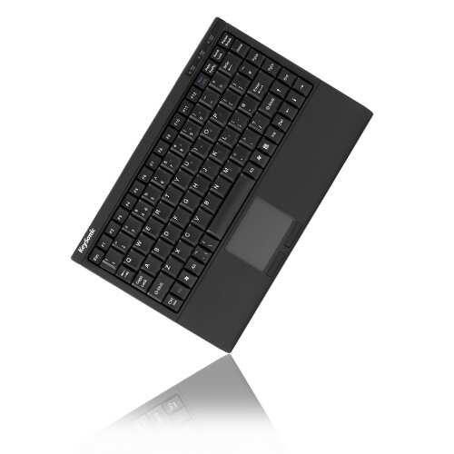 KeySonic ACK-540U+ kabelgebundene Mini Tastatur mit Smart-Touchpad – QWERTY UK – schwarz