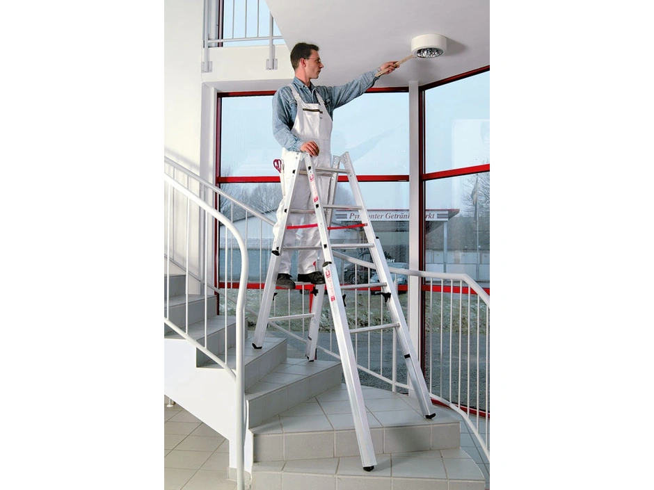 euroline 30576 Alu-Treppenstehleiter 2×5 Sprossen