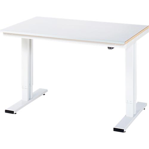 Rau Werktisch Adlatus, elektrisch h?henverstellbar, 25 mm Spanplatte, Linoleumbelag, bis 300 kg, B 750 x T 800 x H 720-1120 mm, hellgrau/lichtgrau
