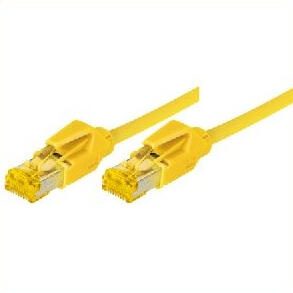 Tecline Patchkabel Cat. 6A (ISO/IEC), S/FTP, halogenfrei, mit Rastnasenschutz, gelb, 20,0 m