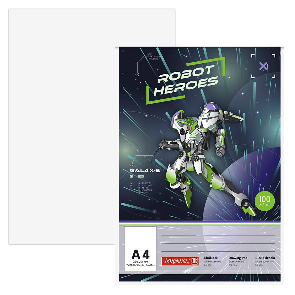 BRUNNEN Malblock ROBOT HEROES DIN A4