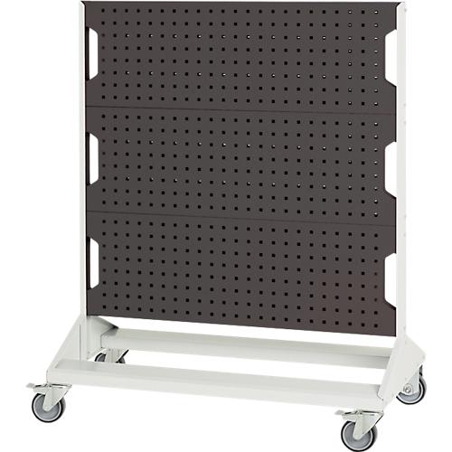 Bott mobiles Lochplatten-System Perfo Rack, 6 Lochplatten, B 1000 x T 550 x H 1250 mm, Stahl, lichtgrau RAL 7035/anthrazitgrau RAL 7016
