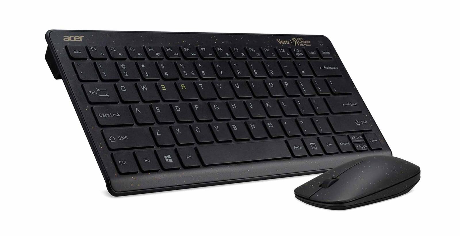 Acer Vero Combo Set AAK125 antimikrobielle drahtlose Tastatur und Macaron Maus schwarz