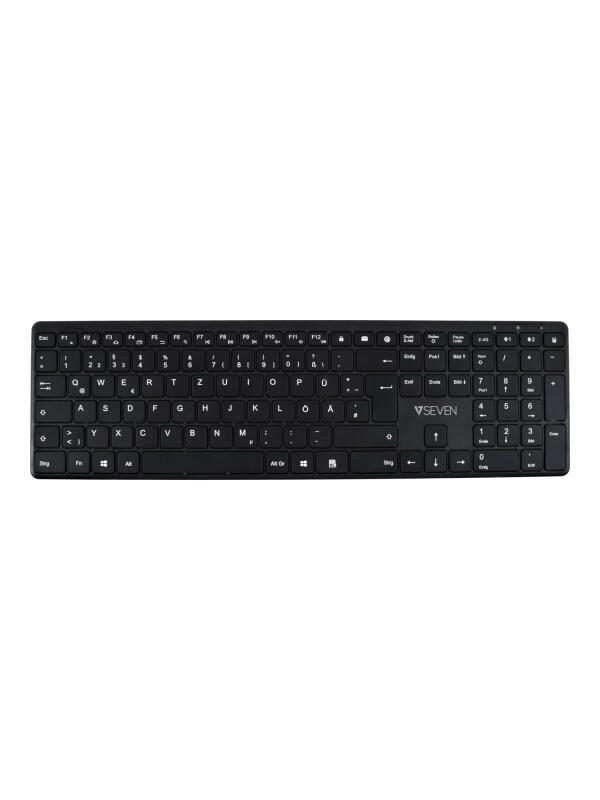 V7 KW550DEBT kabellose/kabelgebundene Tastatur – QWERTZ DE – schwarz