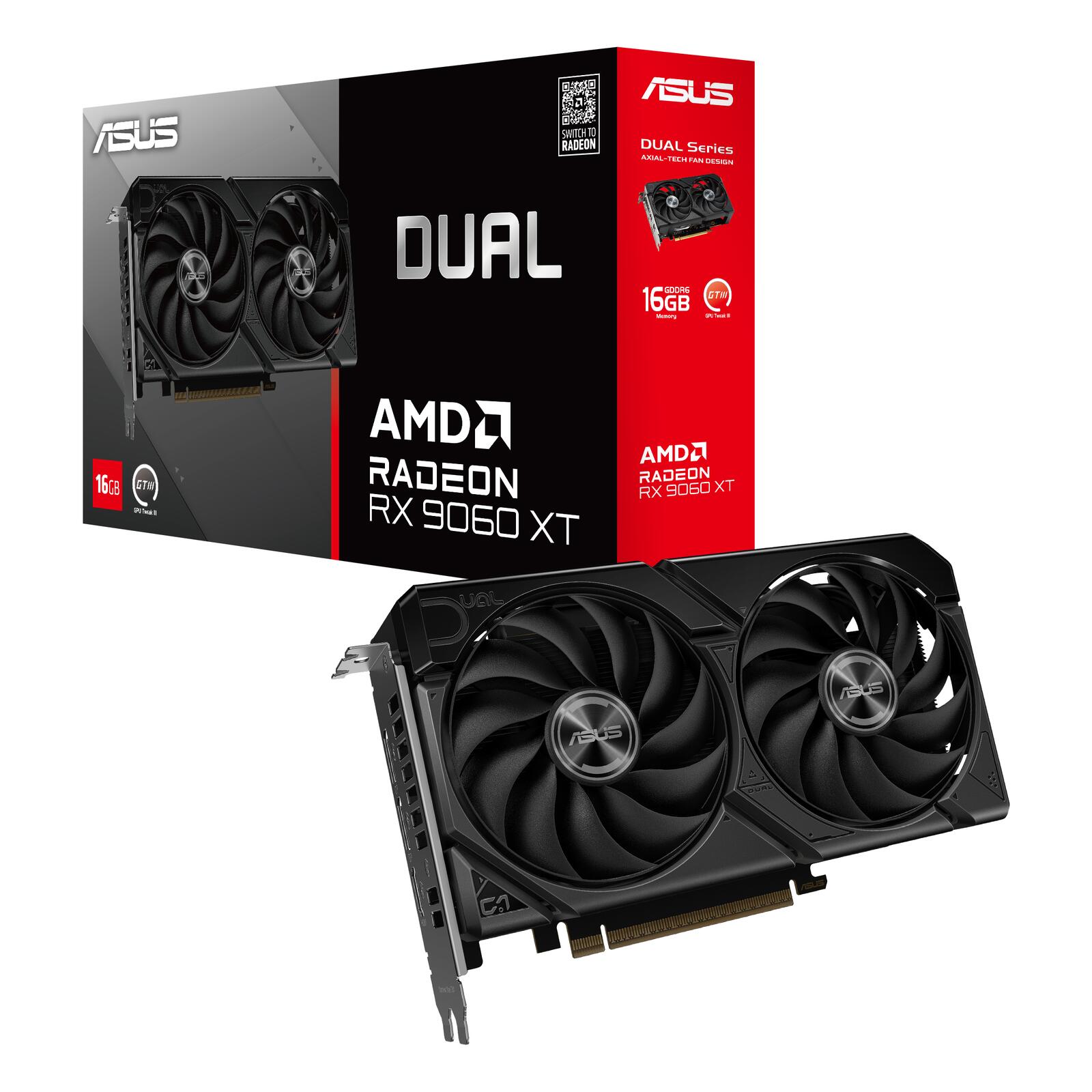 ASUS Dual Radeon RX9060XT 16G GDDR6 Gaming Grafikkarte