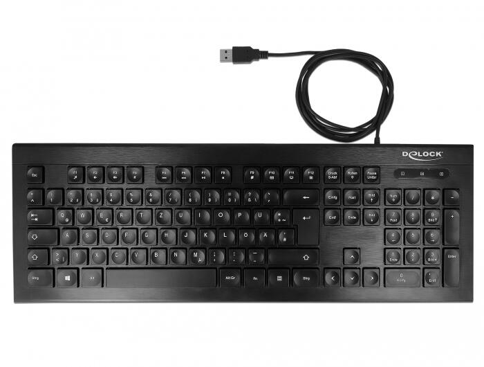 DeLOCK kabelgebundene USB Tastatur – QWERTZ Deutsch – Schwarz