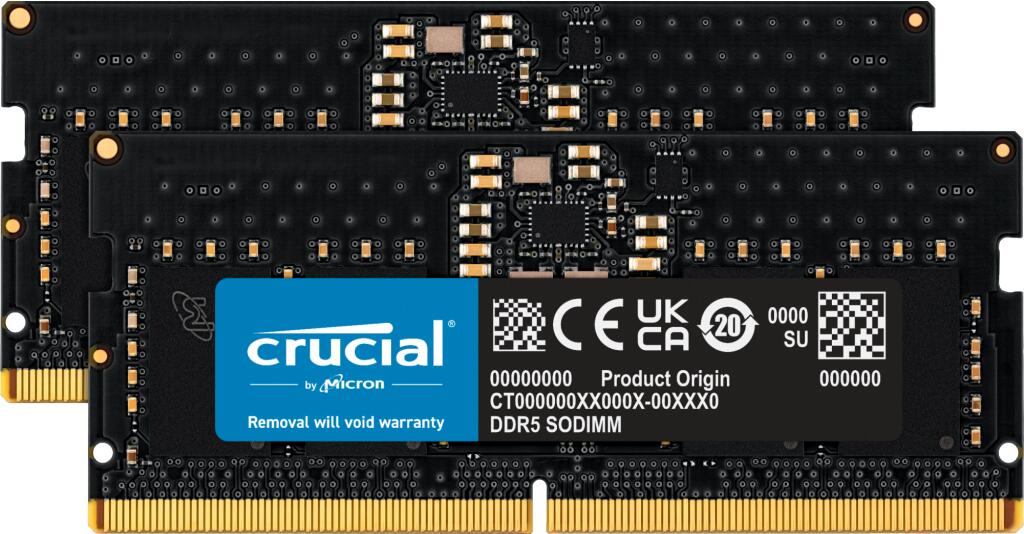 Crucial RAM 16GB (2x8GB) Kit DDR5 5600MHz SODIMM schwarz