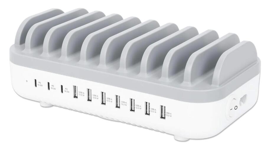 Manhattan 10-Port USB Power Delivery-Ladestation – 120 W
