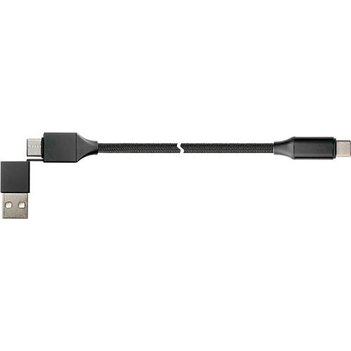 USB 2.0 Lade/-Datenkabel Good Connections PYTHON? Serie, 2-in-1, USB-A + USB-C an USB-C, Leistung 60 W, bis 480 Mbit/s, Textilmantel, L?nge 1 m, schwarz