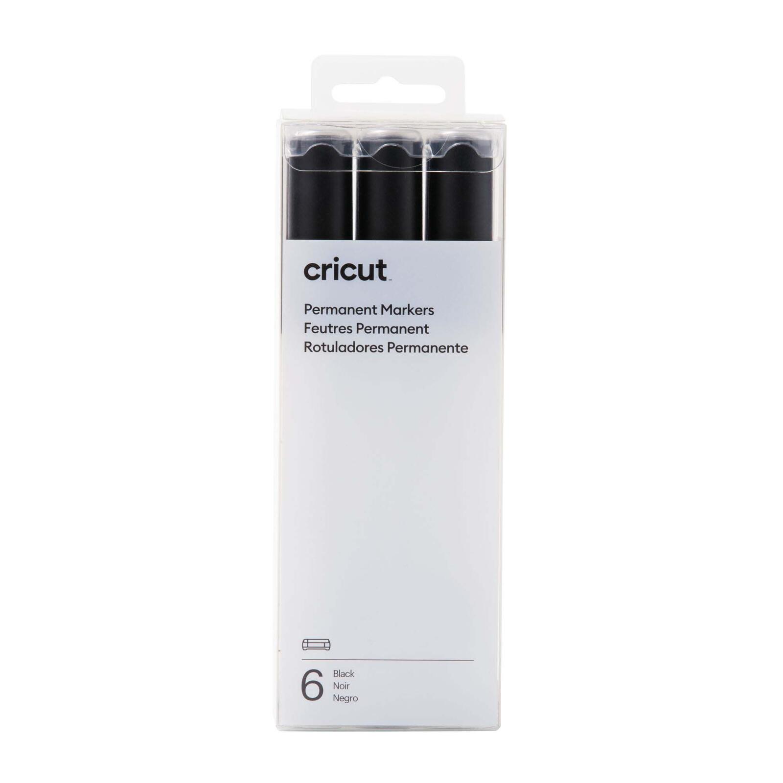 Cricut 6 Stifte permanent – für Vinyl ölbasierte Tinte – 2,5 mm schwarz