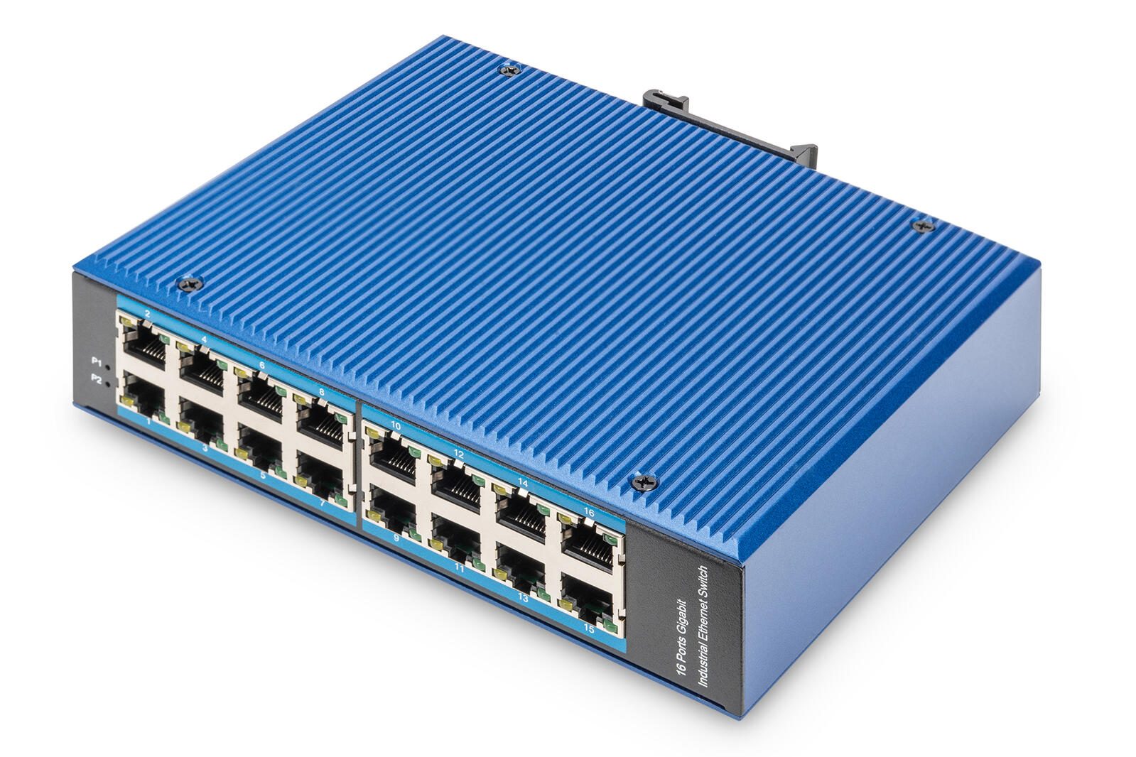Digitus 16 Port Gigabit Ethernet Netzwerk Switch, Industrial, Unmanaged
