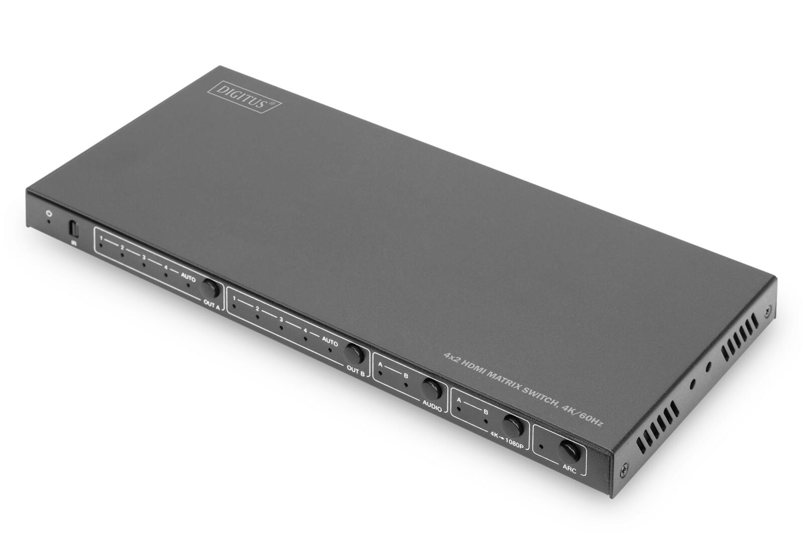 Digitus 4×2 HDMI Matrix Switch, 4K/60Hz Scaler, EDID, ARC, HDCP 2.2, 18 Gbps