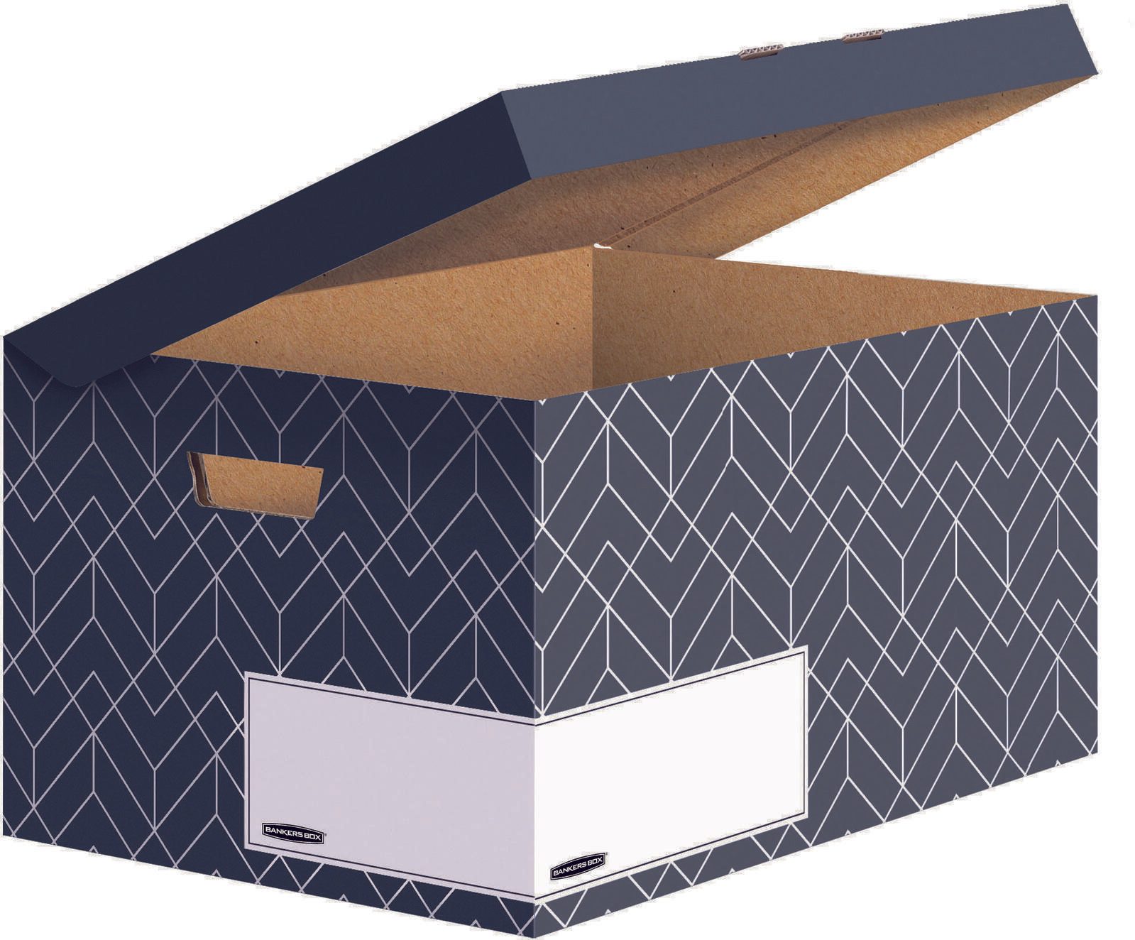 5 Bankers Box Archivboxen Bankers Box Décor Serie mitternachtsblau/weiß 36,7 x 57,0 x 29,5 cm