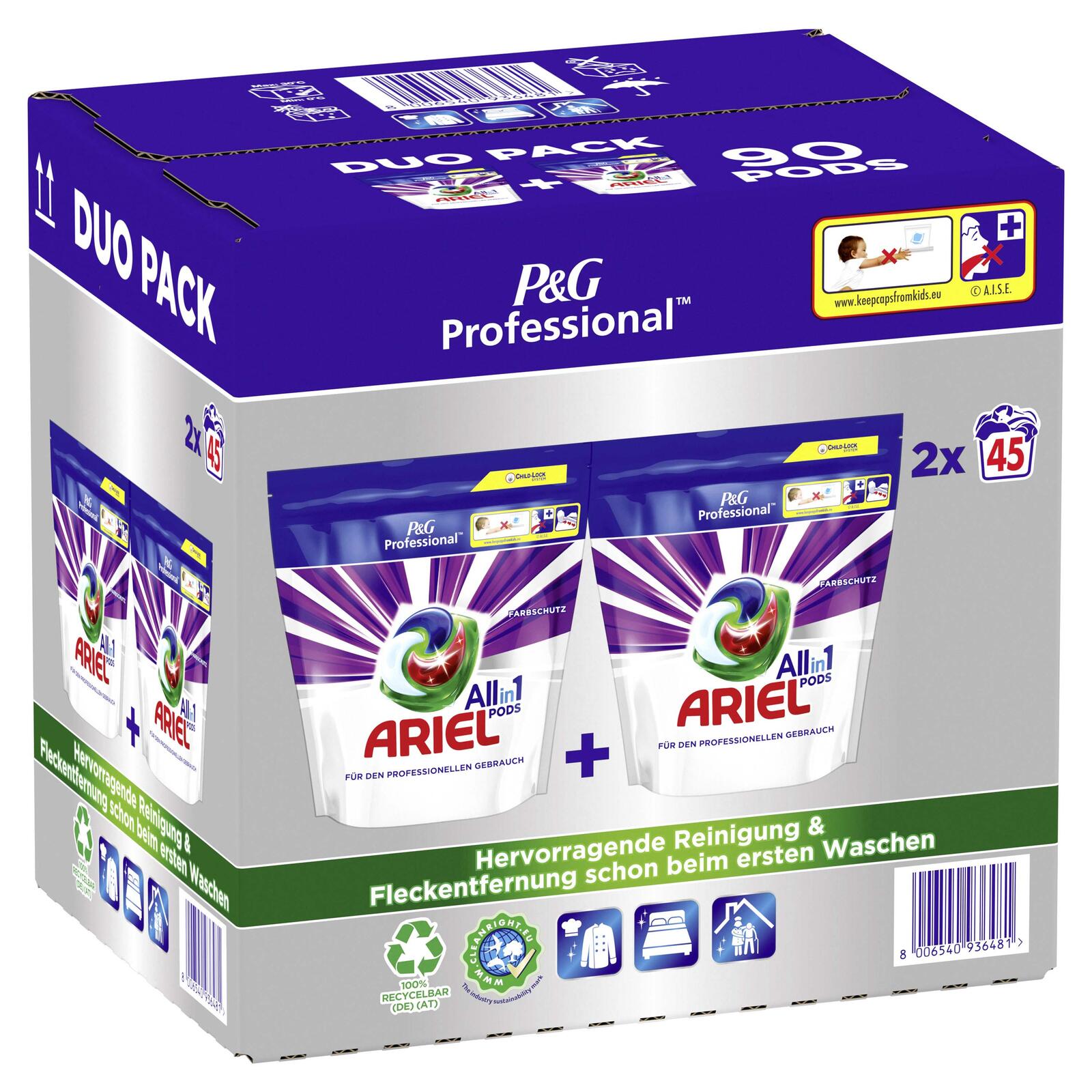 ARIEL Professional Waschmittel All-in-1 Color 2×45 St.