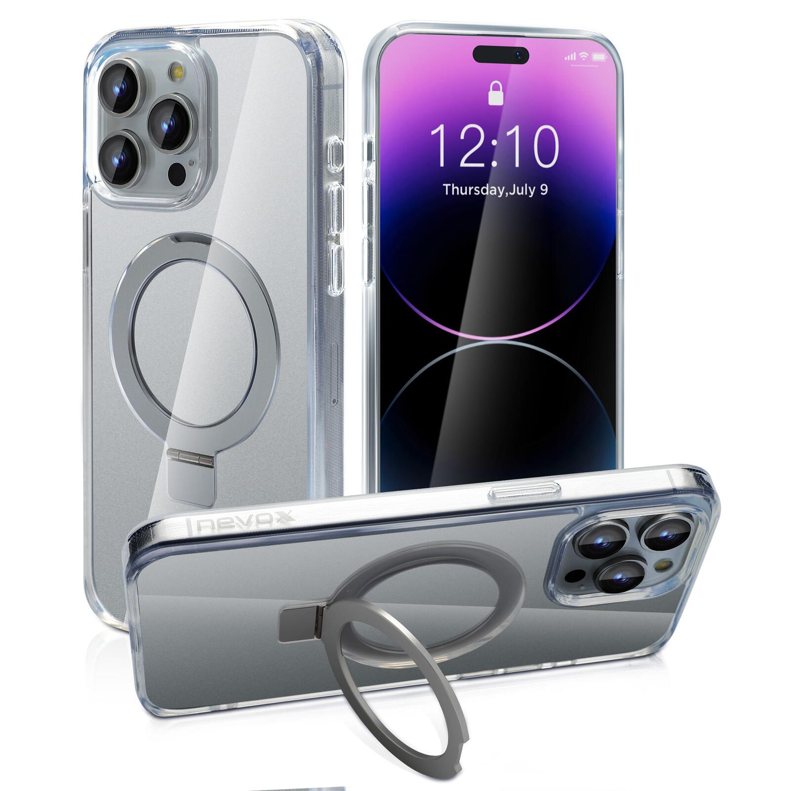 Nevox StyleShell SHOCKFlex Stand für iPhone 15 Pro – Transparent