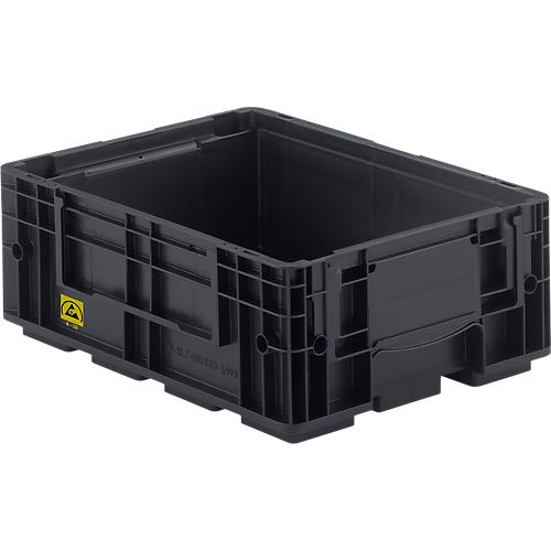 Kleinladungstr?ger R-KLT 4115 ESD, Kunststoff, B 400 x T 300 mm, bis 20 kg, schwarz ableitend