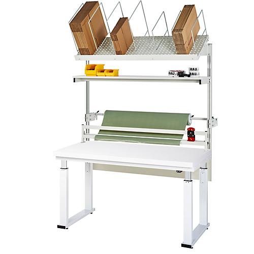 Rau Packtischsystem 03 Werbank-Serie adlatus 600, B 1500 x T 700 x H 740-1140 mm, HPL-Platte, bis 600 kg