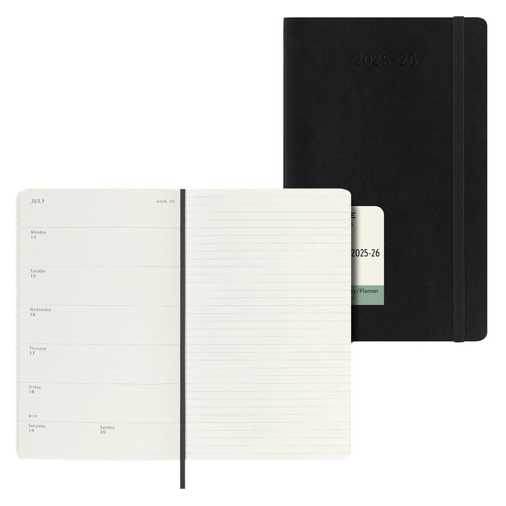 MOLESKINE Buchkalender Wochenkalender Juli 2025 – Dezember 2026 schwarz, 1 St.
