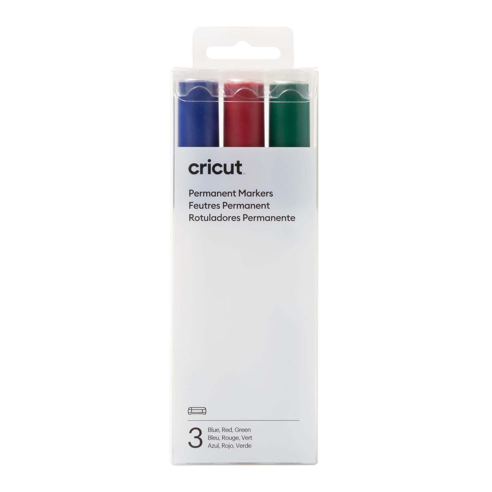 Cricut 3 Stifte permanent ölbasierte Tinte – 2.5 mm Rot Grün Blau