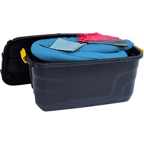 Leckage Notfallset ?lbindend blau, 100 l Aufnahme, 77 Teile, in fahrbarem Koffer