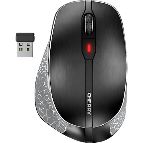 Kabellose Cherry Maus MW 8C ERGO, 6 Tasten, bis 3000 dpi, wiederaufladbar via USB-C, Rechtsh?nder, schwarz