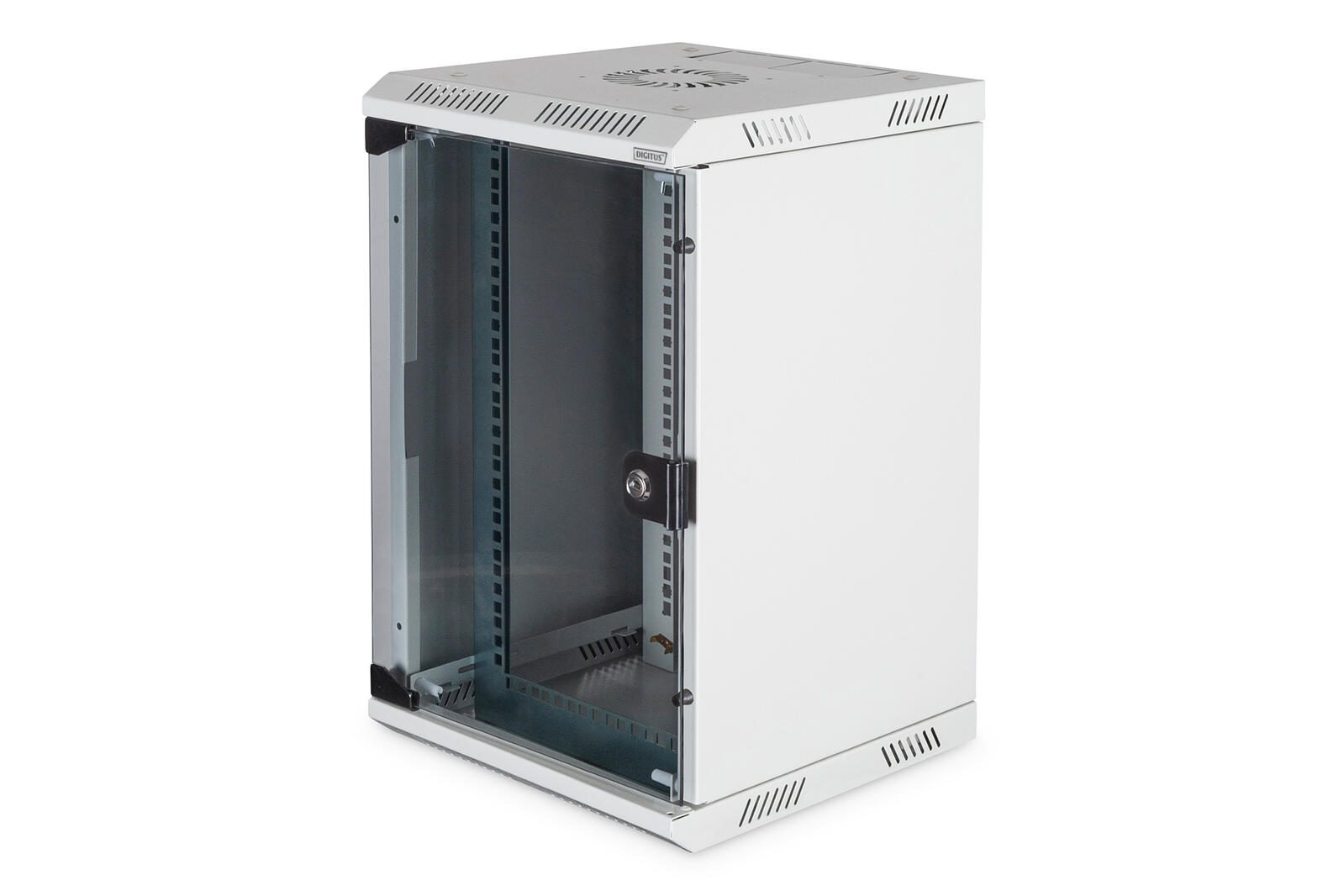 Digitus 10″-/ 19″- Kombi Wandgehäuse 10HE (10″) horizontal 5HE (19″) vertikal RAL 7035 grau