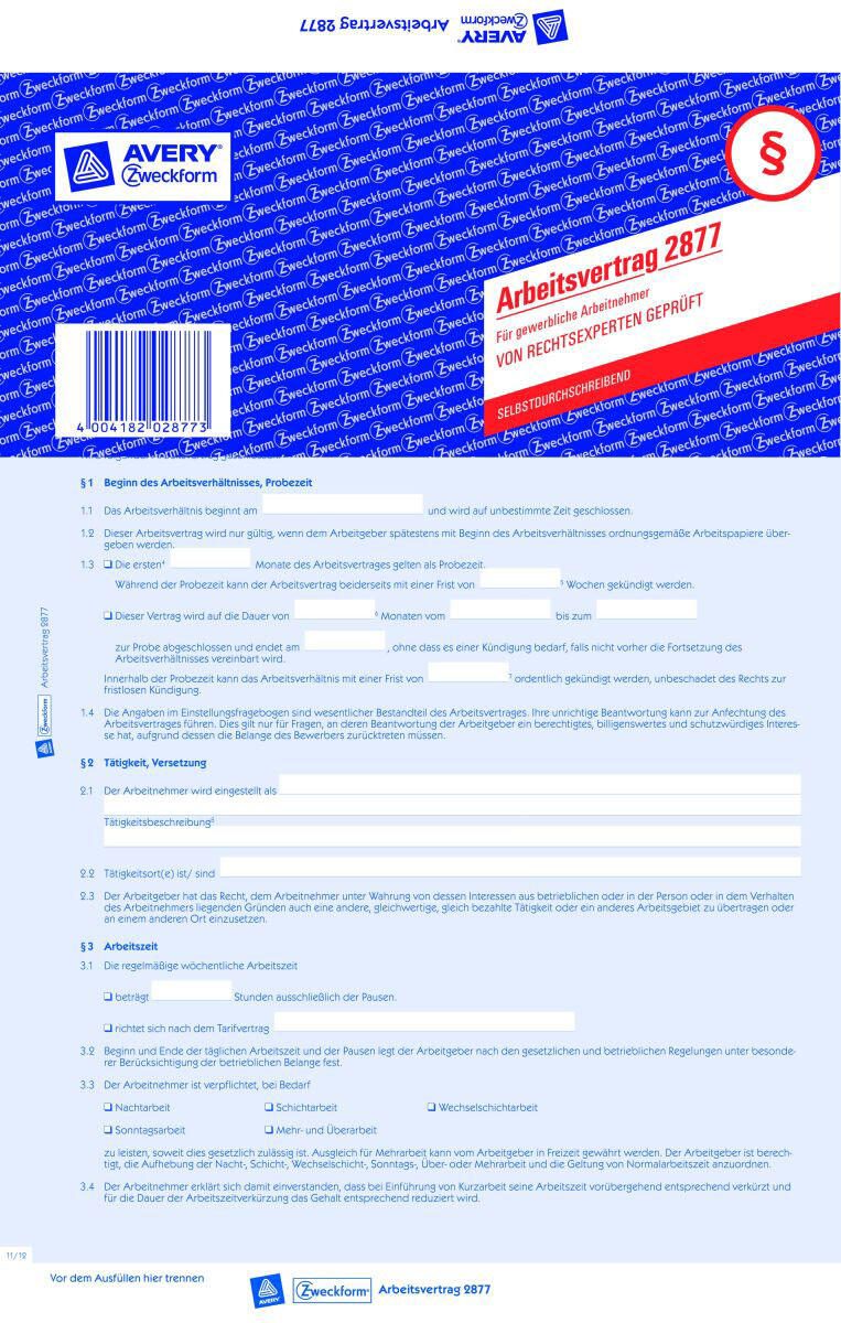 AVERY Zweckform 2877 Arbeitsverträge