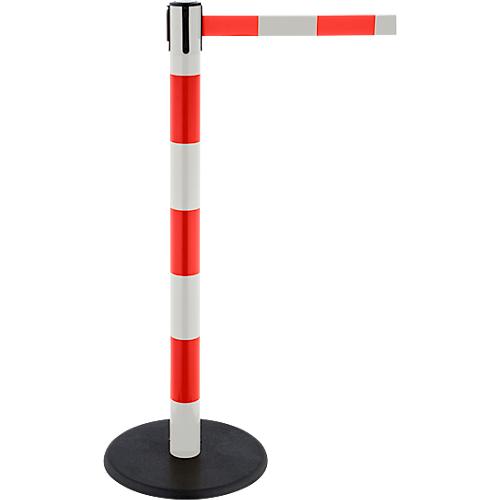 Absperrpfosten RS-Guidesystems GLAG 28, Gurtauszug 2300 mm, wei?-rot/wei?-rot