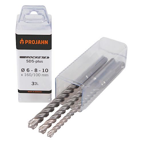 Projahn Hammerbohrer-Set ROCKET 5, SDS-plus, PGM, ? 6-8-10 x 160/100 mm, 3-teilig, QuadroPack